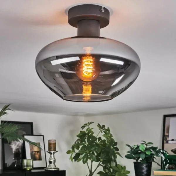 hofstein Mertola Plafonnier Fumé, 1 lumière* Lampes Modernes