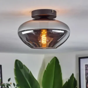 hofstein Mertola Plafonnier Fumé, 1 lumière* Lampes Modernes