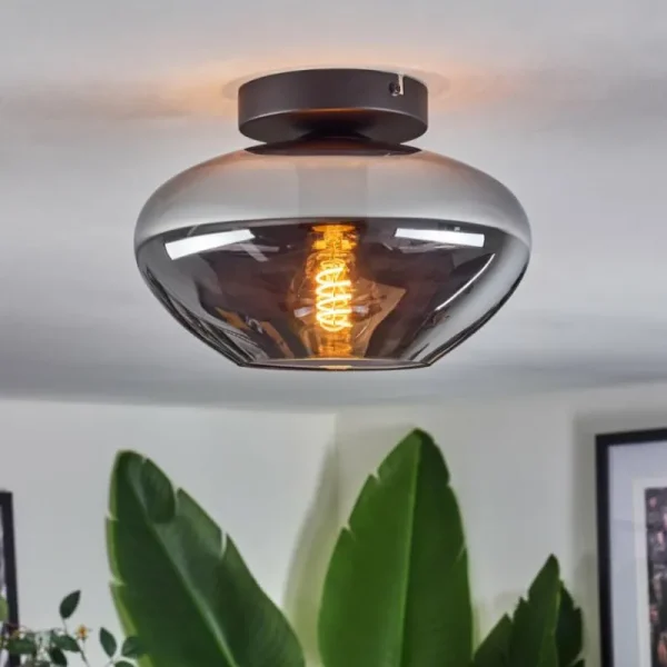 hofstein Mertola Plafonnier Fumé, 1 lumière* Lampes Modernes