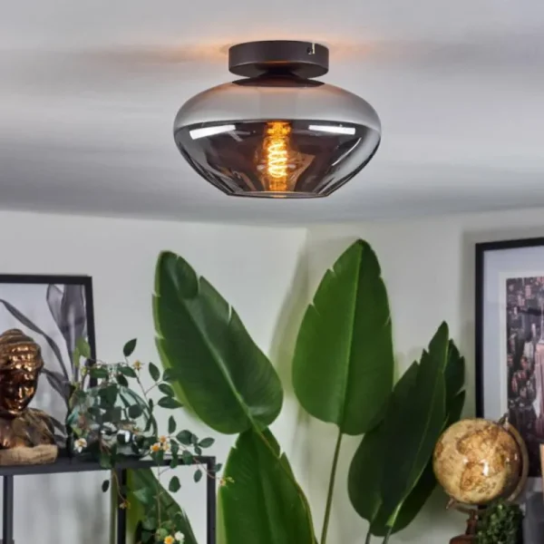 hofstein Mertola Plafonnier Fumé, 1 lumière* Lampes Modernes