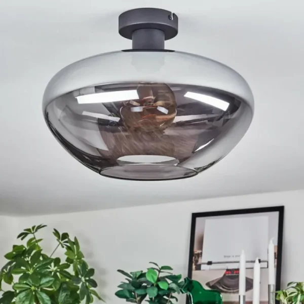 hofstein Mertola Plafonnier Fumé, 1 lumière* Lampes Modernes