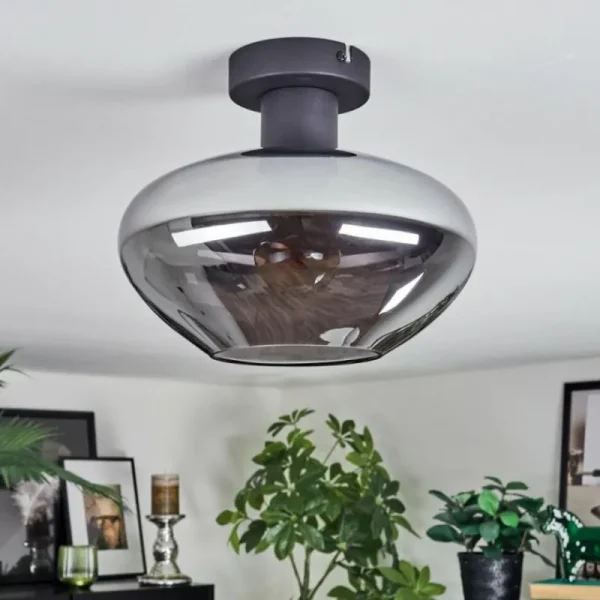 hofstein Mertola Plafonnier Fumé, 1 lumière* Lampes Modernes