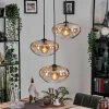 hofstein Mertola Suspension, Boule lumineuse Noir, 3 lumières* Lampes En Verre