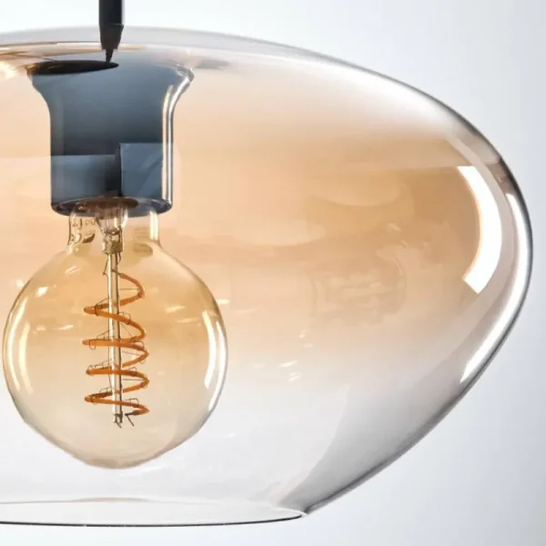 hofstein Mertola Suspension, Boule lumineuse Noir, 3 lumières* Lampes En Verre