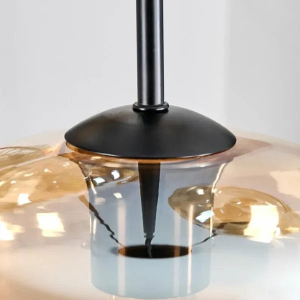 hofstein Mertola Suspension, Boule lumineuse Noir, 3 lumières* Lampes En Verre