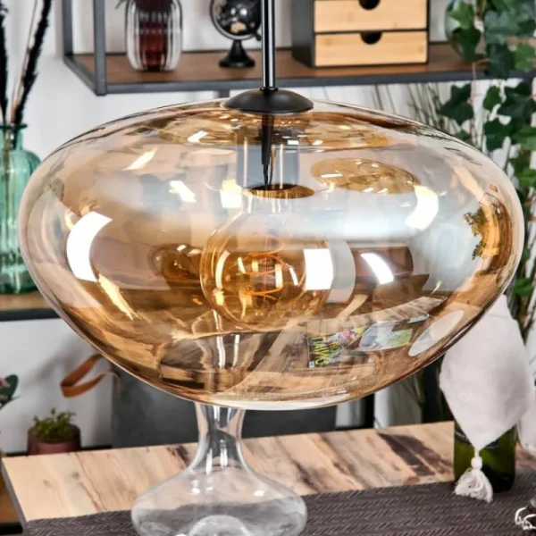 hofstein Mertola Suspension, Boule lumineuse Noir, 3 lumières* Lampes Modernes