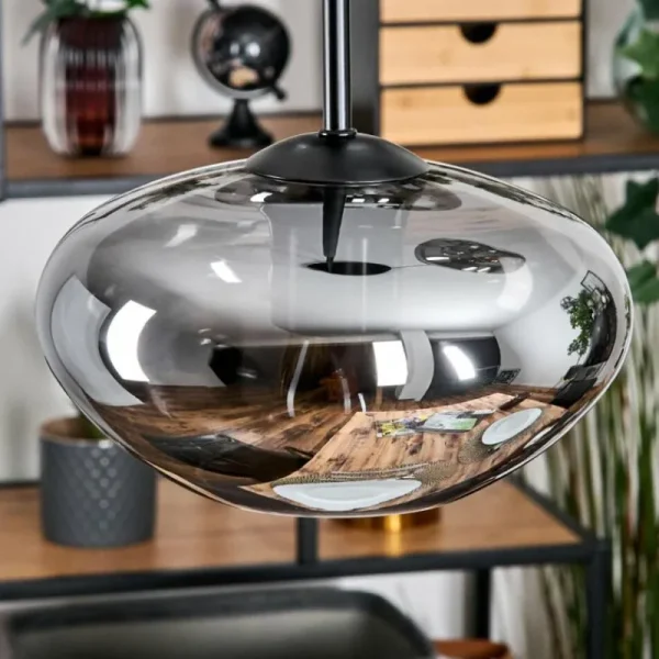 hofstein Mertola Suspension, Boule lumineuse Noir, 3 lumières* Lampes Modernes