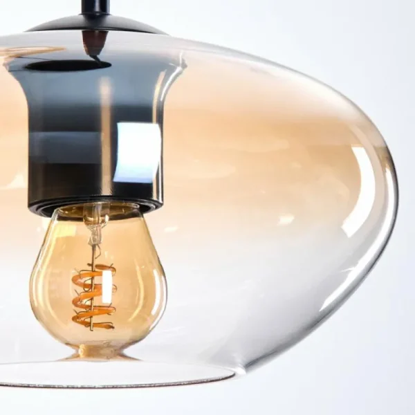hofstein Mertola Suspension, Boule lumineuse Noir, 3 lumières* Lampes Modernes