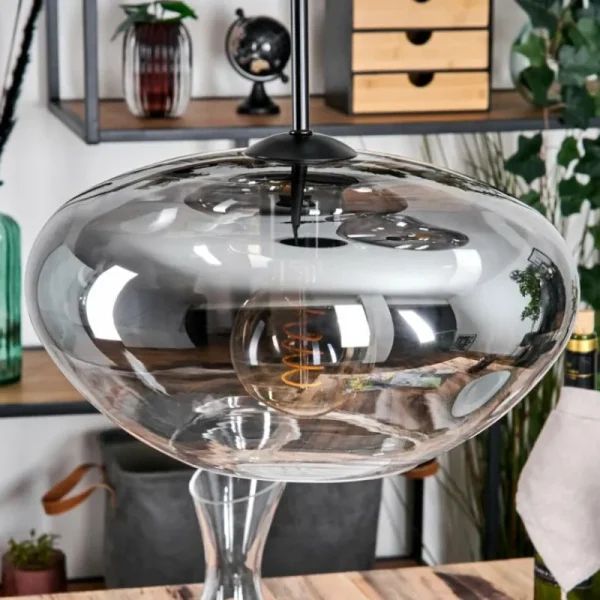 hofstein Mertola Suspension, Boule lumineuse Noir, 3 lumières* Lampes Modernes