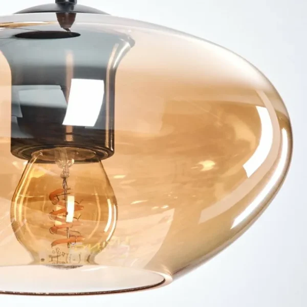 hofstein Mertola Suspension, Boule lumineuse Noir, 3 lumières* Lampes En Verre