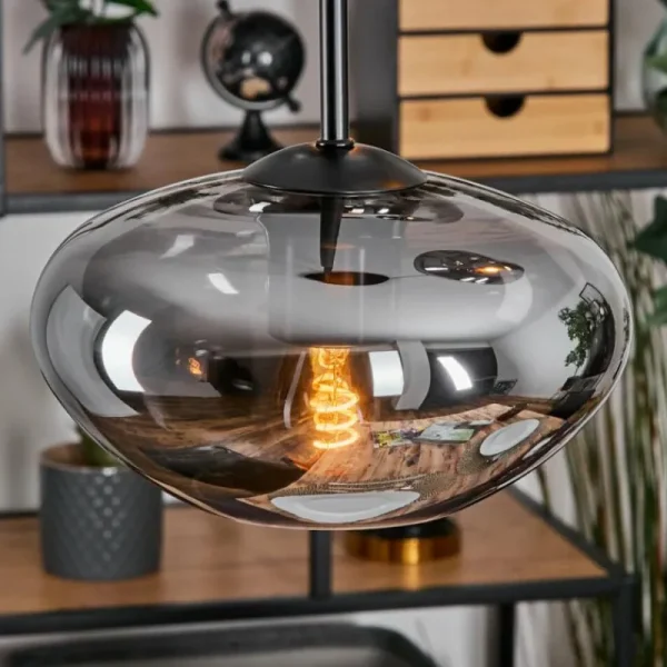 hofstein Mertola Suspension, Boule lumineuse Noir, 3 lumières* Lampes Modernes