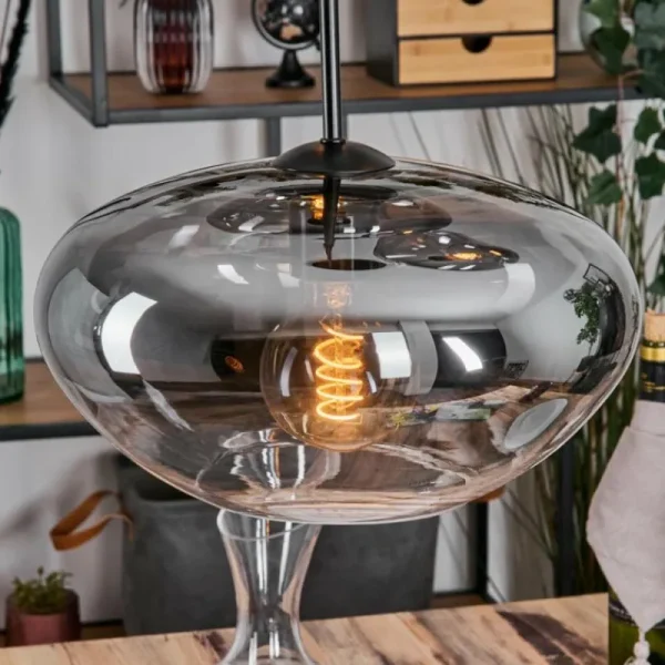 hofstein Mertola Suspension, Boule lumineuse Noir, 3 lumières* Lampes Modernes