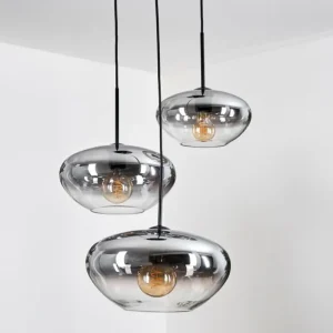 hofstein Mertola Suspension, Boule lumineuse Noir, 3 lumières* Lampes Modernes