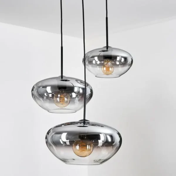 hofstein Mertola Suspension, Boule lumineuse Noir, 3 lumières* Lampes Modernes