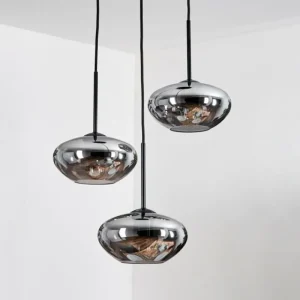 hofstein Mertola Suspension, Boule lumineuse Noir, 3 lumières* Lampes Modernes