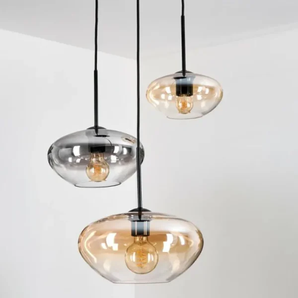 hofstein Mertola Suspension, Boule lumineuse Noir, 3 lumières* Lampes Modernes