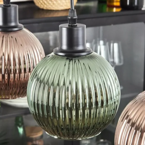 hofstein Mo Suspension Bleu, Vert, Cuivré, 4 lumières* Lampes Modernes
