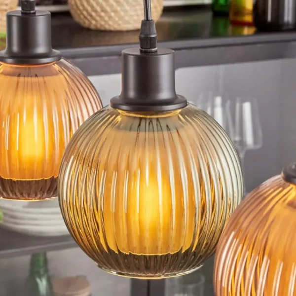 hofstein Mo Suspension Bleu, Vert, Cuivré, 4 lumières* Lampes Modernes