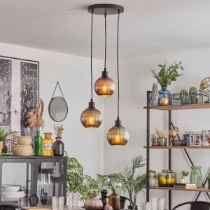 hofstein Mo Suspension Bleu, Vert, Cuivré, 3 lumières* Lampes Modernes