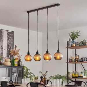 hofstein Mo Suspension Bleu, Vert, Cuivré, 4 lumières* Lampes Modernes