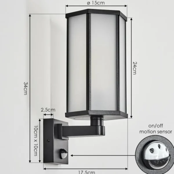 hofstein Monfanim Lampe murale d´extérieur Noir, 1 lumière* Lampes Modernes