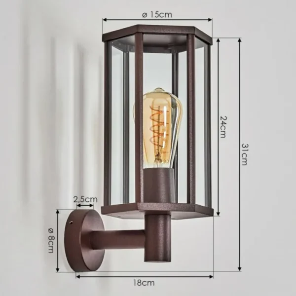hofstein Monfanim Lampe murale d´extérieur Rouille, 1 lumière* Lampes Modernes