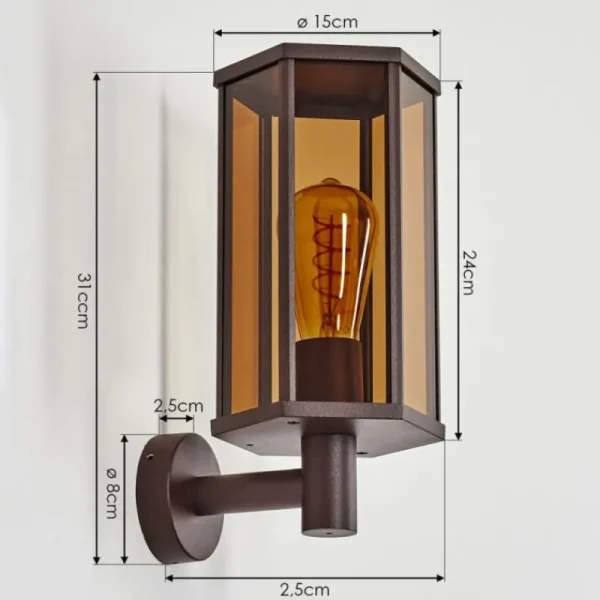 hofstein Monfanim Lampe murale d´extérieur Rouille, 1 lumière* Lampes Modernes