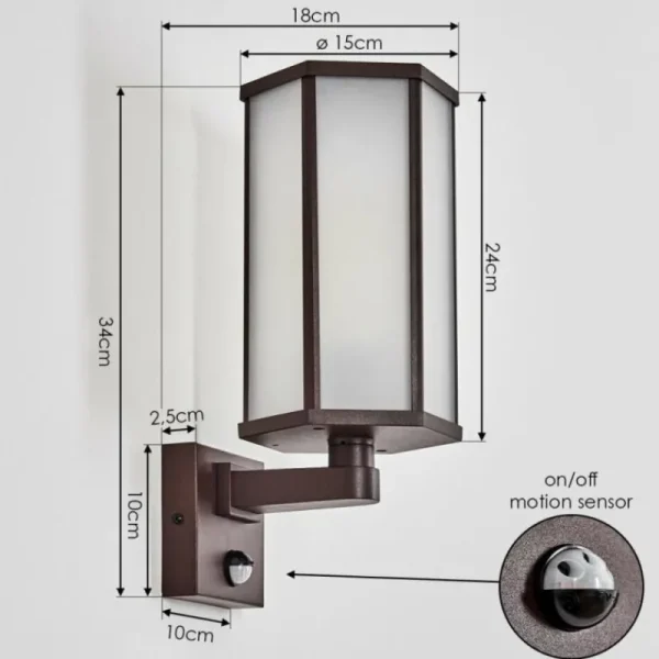 hofstein Monfanim Lampe murale d´extérieur Rouille, 1 lumière* Lampes Modernes
