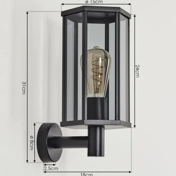 hofstein Monfanim Lampe murale d´extérieur Noir, 1 lumière* Lampes Modernes