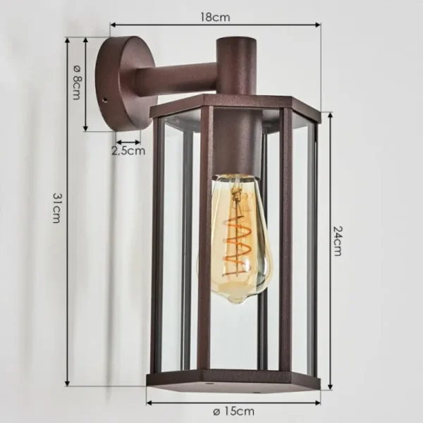 hofstein Monfanim Lampe murale d´extérieur Rouille, 1 lumière* Lampes Modernes