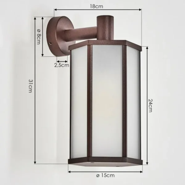 hofstein Monfanim Lampe murale d´extérieur Rouille, 1 lumière* Lampes Modernes