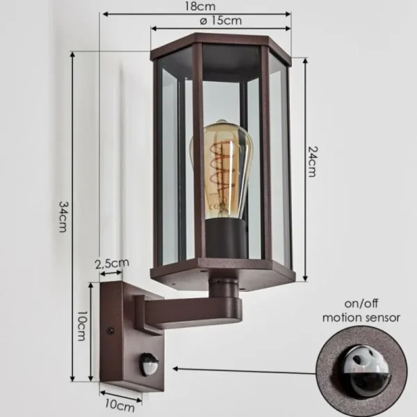 hofstein Monfanim Lampe murale d´extérieur Rouille, 1 lumière* Lampes Modernes