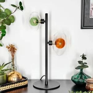 hofstein Monsul Lampe à poser Noir, 2 lumières* Lampes En Verre