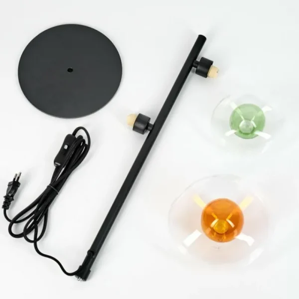 hofstein Monsul Lampe à poser Noir, 2 lumières* Lampes En Verre