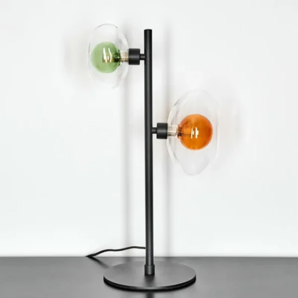hofstein Monsul Lampe à poser Noir, 2 lumières* Lampes En Verre