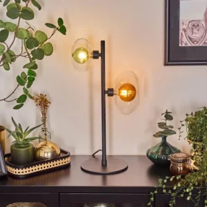 hofstein Monsul Lampe à poser Noir, 2 lumières* Lampes En Verre