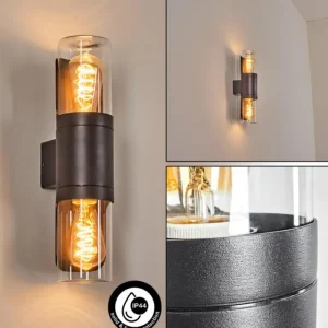 hofstein Morbak Lampe murale d´extérieur, Luminaire Up & Down Noir, 2 lumières* Lampes Modernes