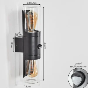 hofstein Morbak Lampe murale d´extérieur, Luminaire Up & Down Noir, 2 lumières* Lampes Modernes