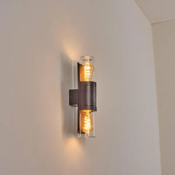 hofstein Morbak Lampe murale d´extérieur, Luminaire Up & Down Noir, 2 lumières* Lampes Modernes