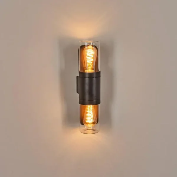 hofstein Morbak Lampe murale d´extérieur, Luminaire Up & Down Noir, 2 lumières* Lampes Modernes