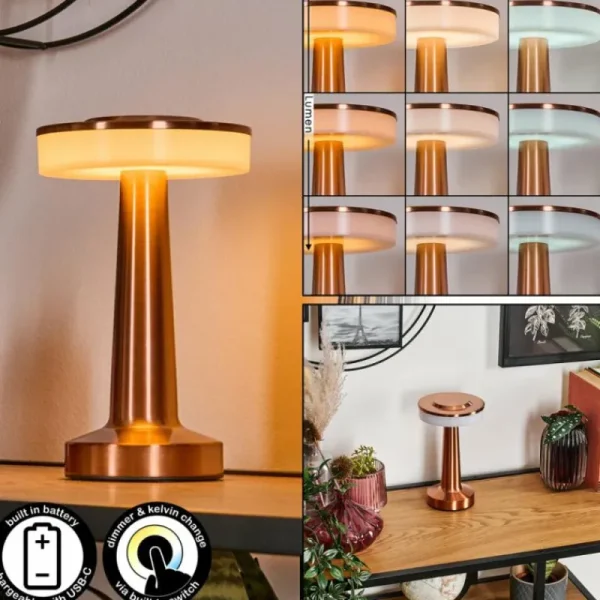 hofstein Myrby Lampe à poser LED Cuivre, 1 lumière* Lampes Modernes