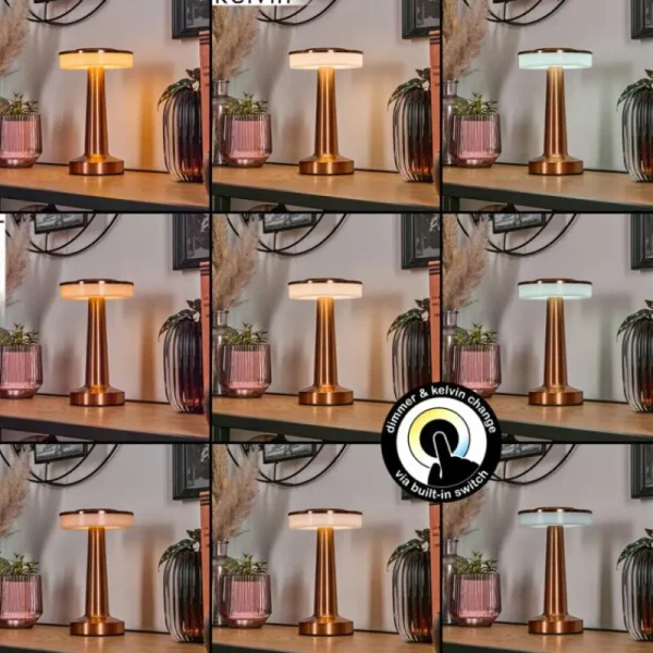 hofstein Myrby Lampe à poser LED Cuivre, 1 lumière* Lampes Modernes