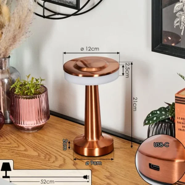 hofstein Myrby Lampe à poser LED Cuivre, 1 lumière* Lampes Modernes