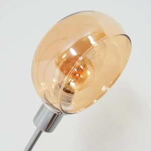 hofstein Nikkala Lampadaire Chrome, Blanc, 3 lumières* Lampes En Verre