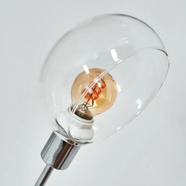 hofstein Nikkala Lampadaire Chrome, Blanc, 5 lumières* Lampes En Verre