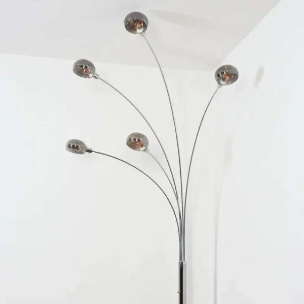 hofstein Nikkala Lampadaire Chrome, Blanc, 5 lumières* Lampes Modernes