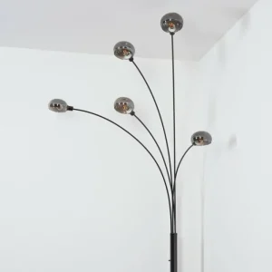 hofstein Nikkala Lampadaire Chrome, Noir, 5 lumières* Lampes Modernes
