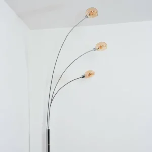 hofstein Nikkala Lampadaire Chrome, Blanc, 3 lumières* Lampes En Verre