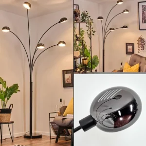 hofstein Nikkala Lampadaire Marbre, Noir, 5 lumières* Lampes Modernes