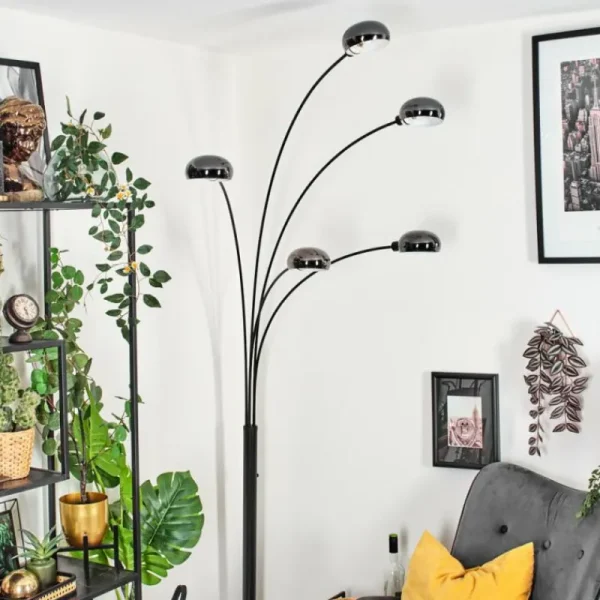 hofstein Nikkala Lampadaire Marbre, Noir, 5 lumières* Lampes Modernes